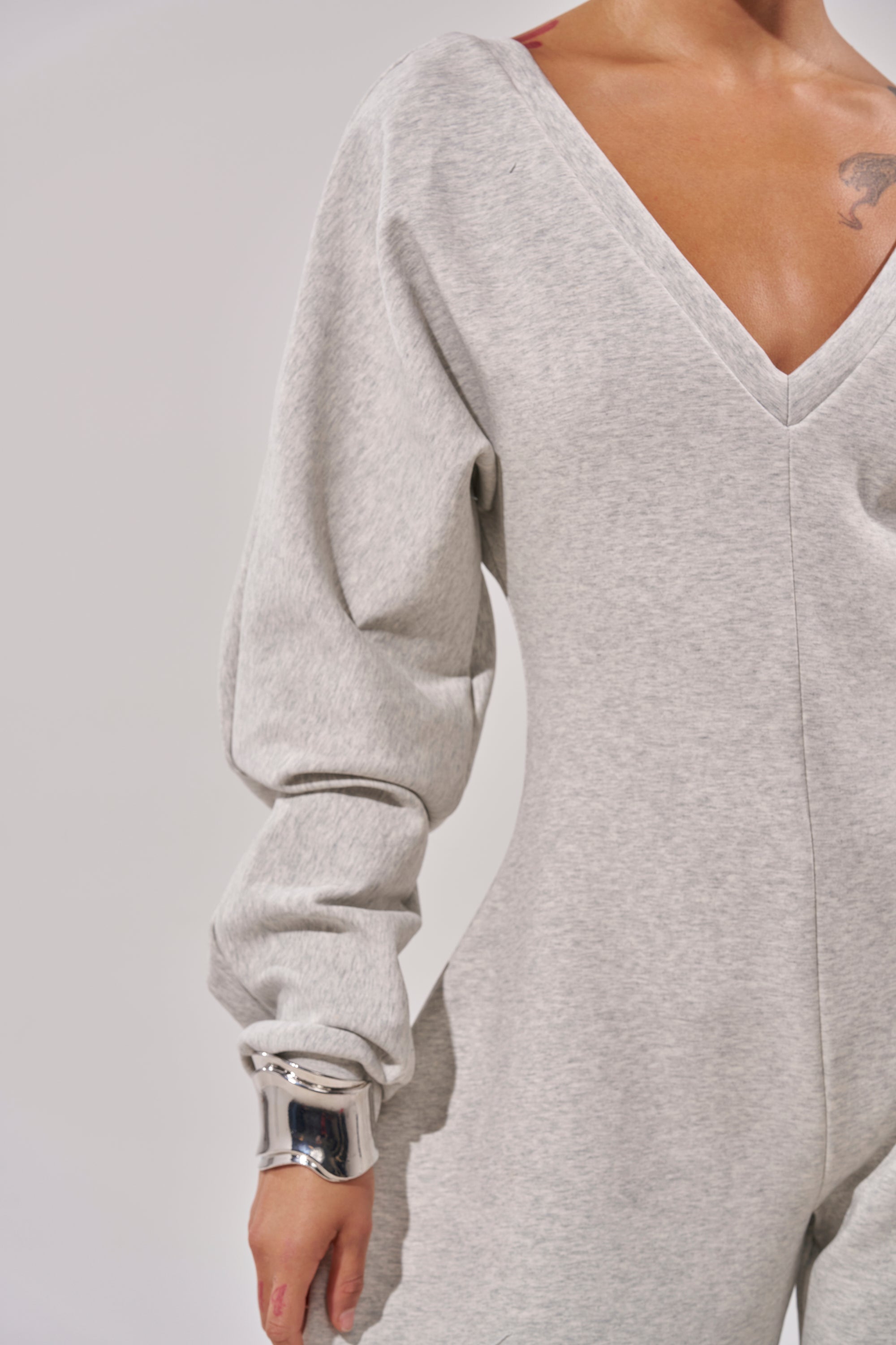 COMFY COZY JUMPSUIT IN HEATHER GREY