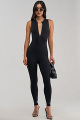 HANNAH HIGH NECK FITTED SLEEVELESS JUMPSUIT