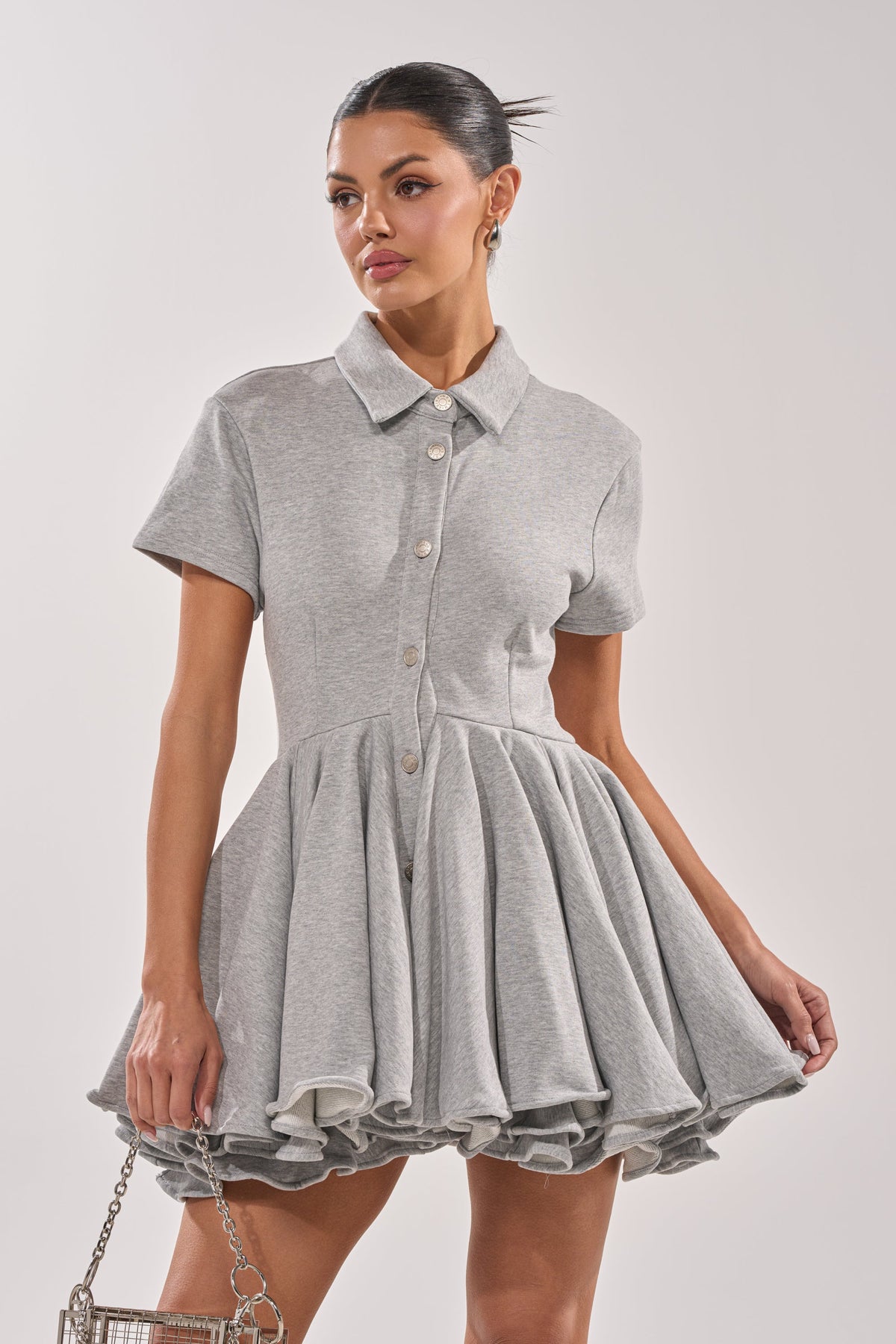 AVERY SHORT SLEEVE FRENCH TERRY MINI DRESS