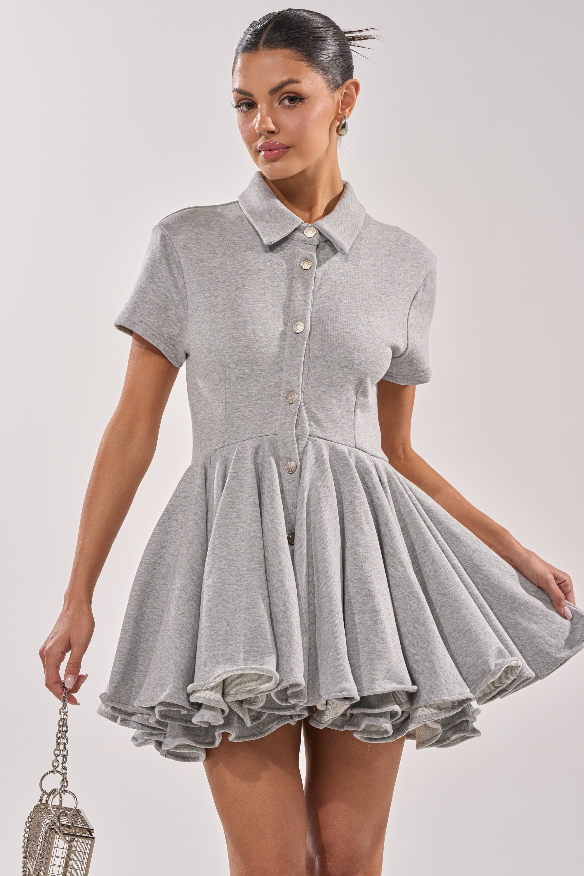 AVERY SHORT SLEEVE FRENCH TERRY MINI DRESS