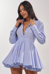HAPPY HOUR PINSTRIPE MINI DRESS