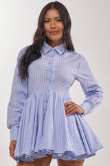 HAPPY HOUR PINSTRIPE MINI DRESS