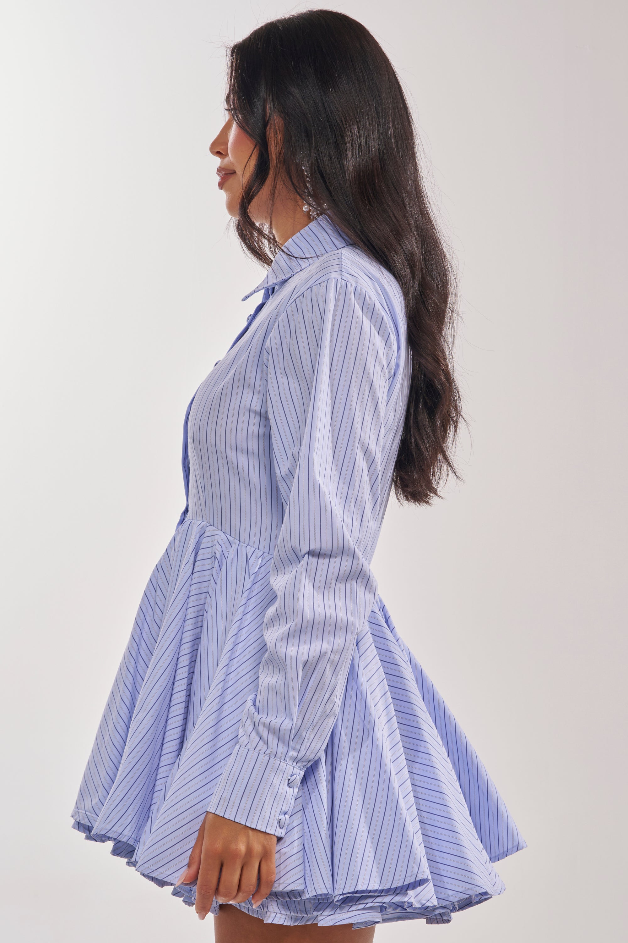 HAPPY HOUR PINSTRIPE MINI DRESS