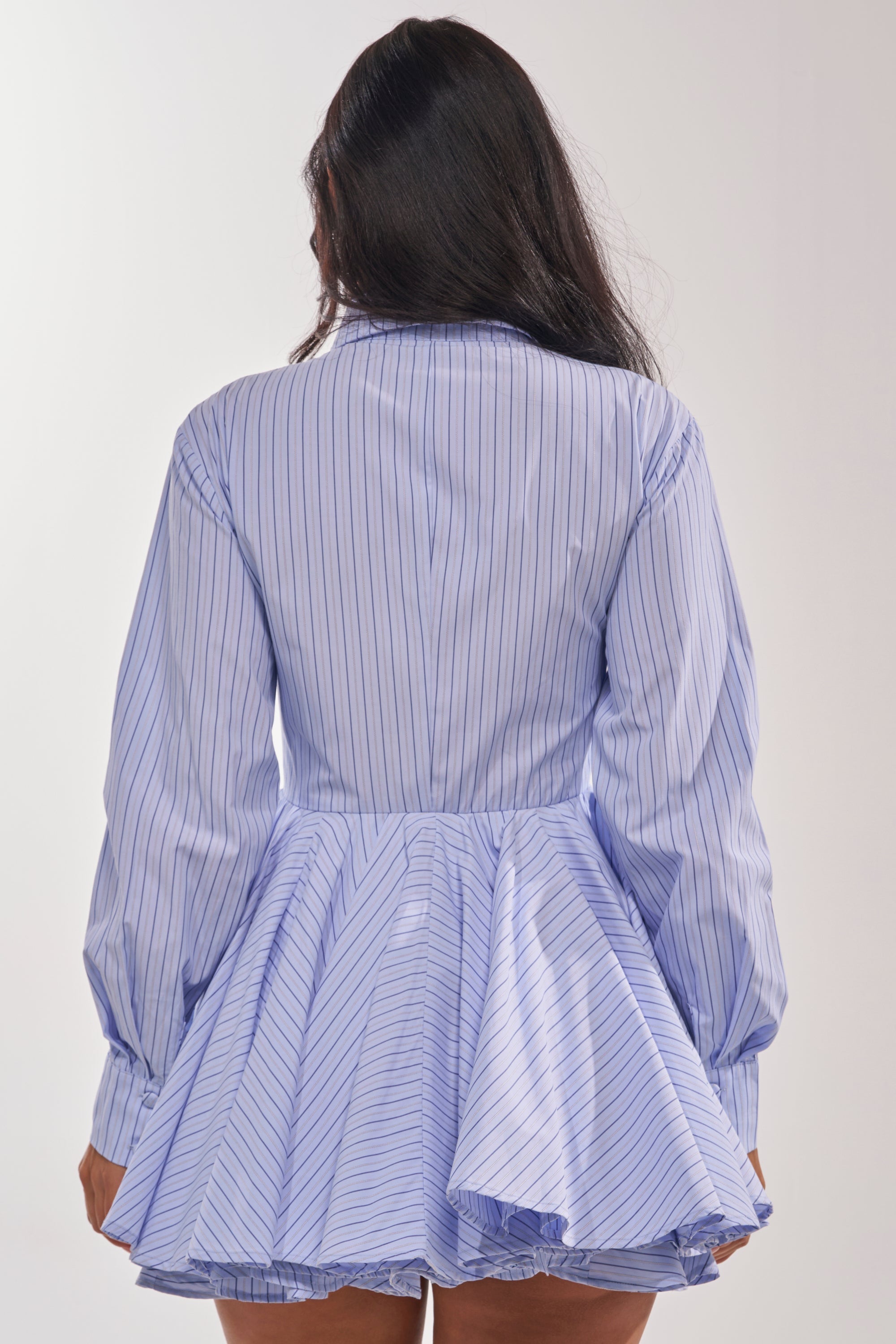 HAPPY HOUR PINSTRIPE MINI DRESS