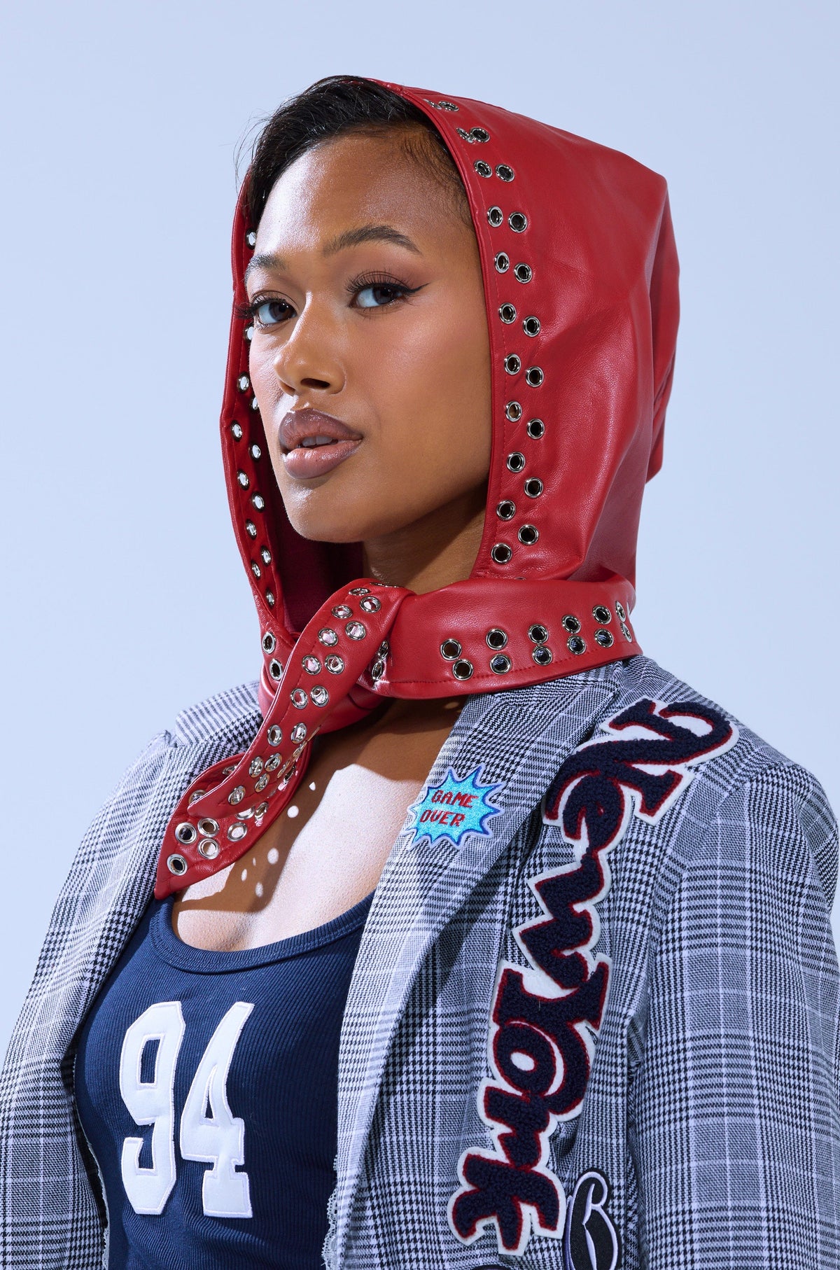 BUCKLE UP PU HEADSCARF