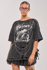 GOTH BAE OVERSIZED OPEN BACK DISTRESSED TEE