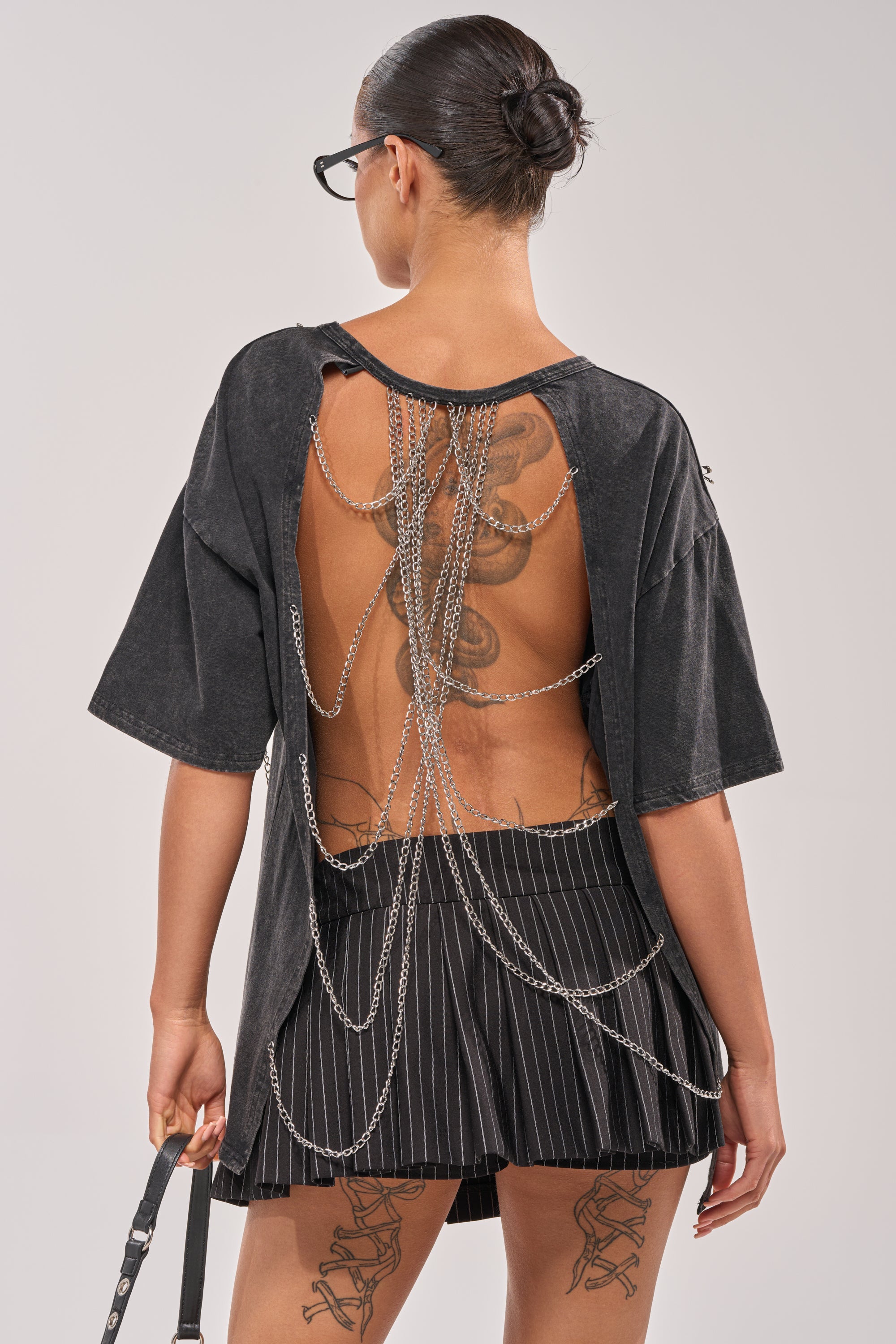 GOTH BAE OVERSIZED OPEN BACK DISTRESSED TEE