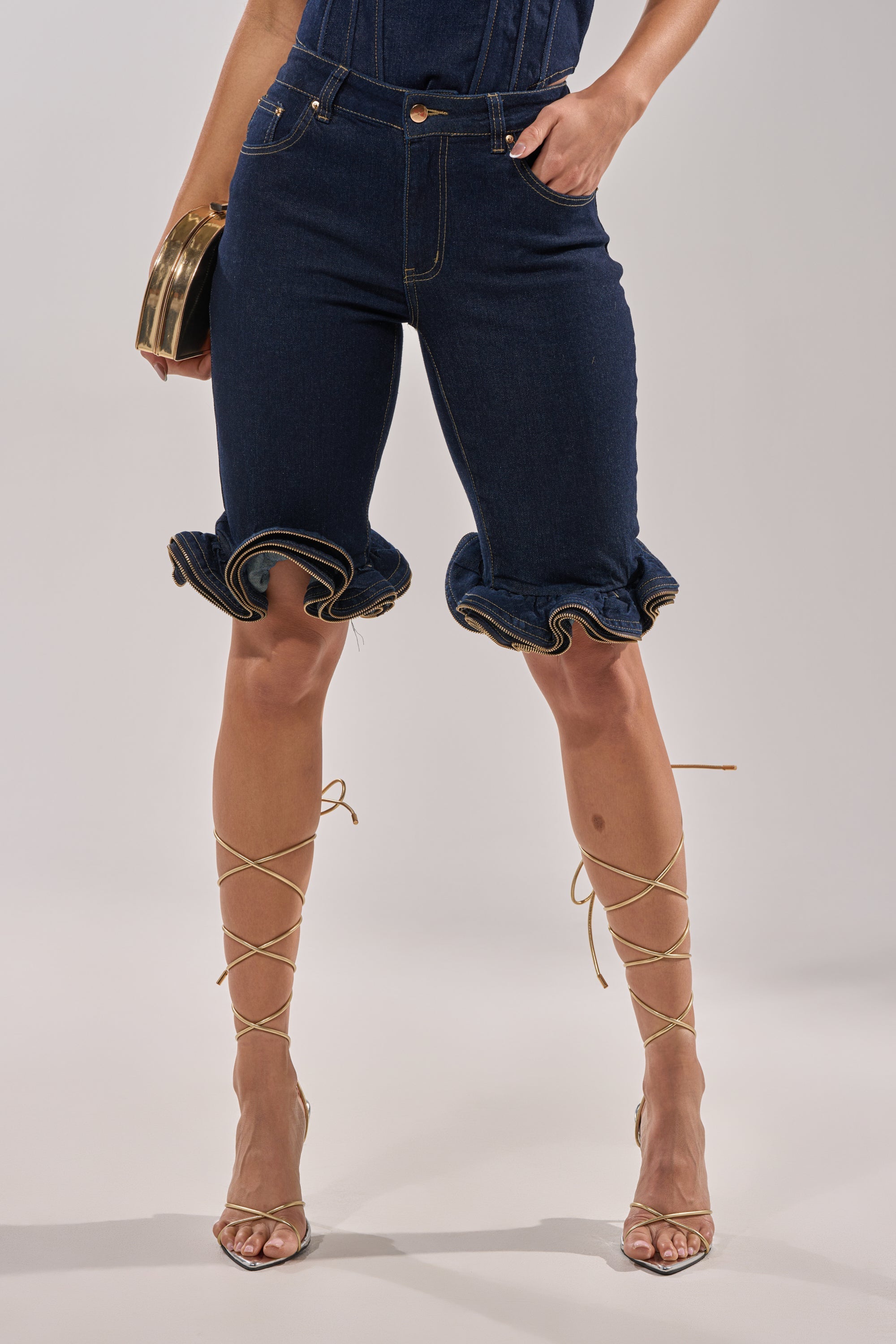 SOMETHING DIFFERENT DENIM BERMUDA SHORT