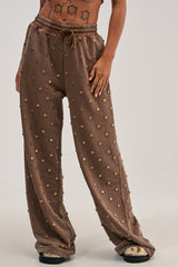 POPPING OFF WIDE LEG JOGGER IN BROWN