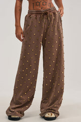 POPPING OFF WIDE LEG JOGGER IN BROWN