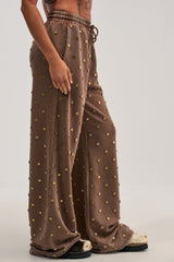POPPING OFF WIDE LEG JOGGER IN BROWN