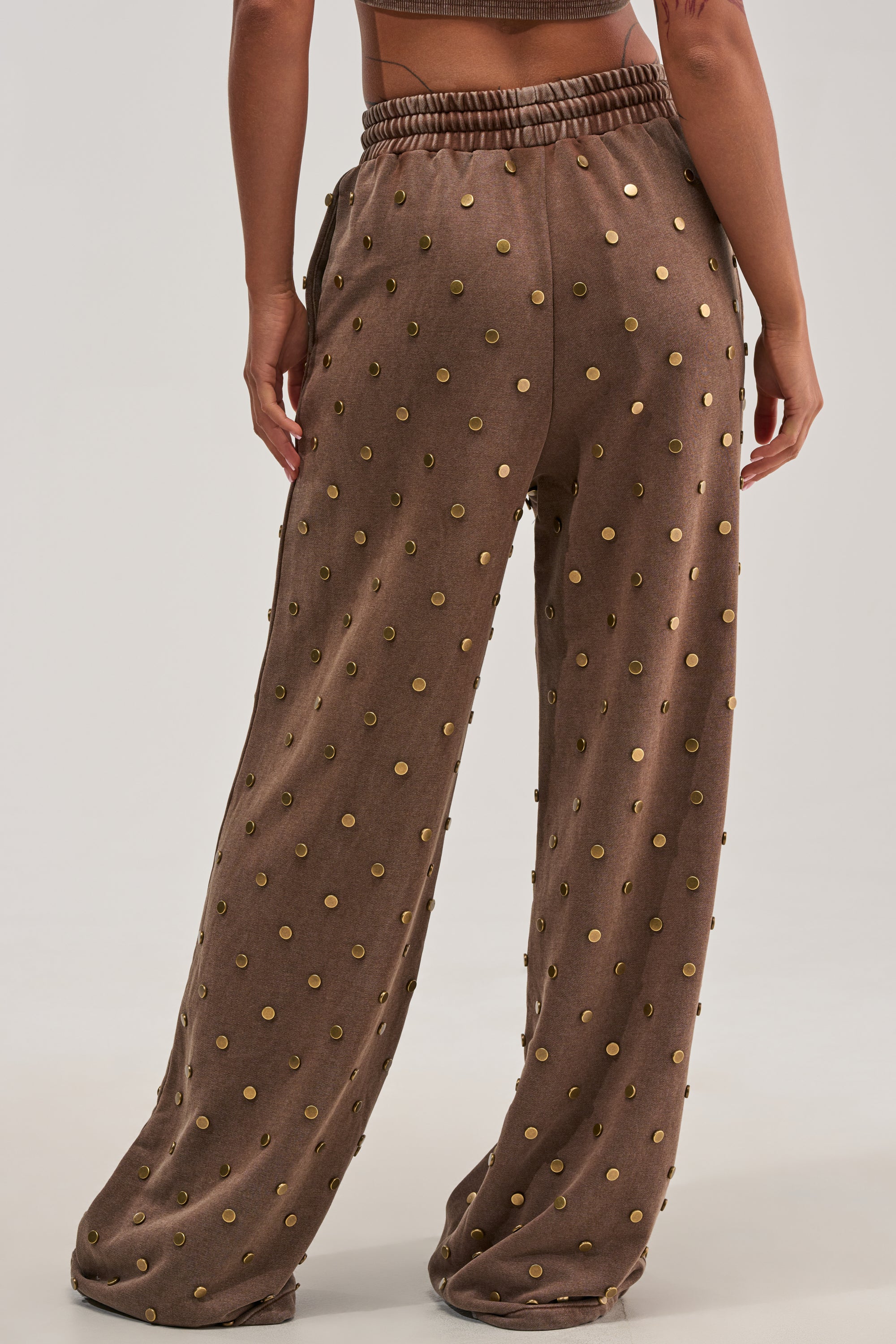 POPPING OFF WIDE LEG JOGGER IN BROWN