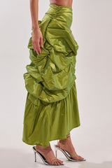 ALL OVER THE PLACE MIDI SKIRT