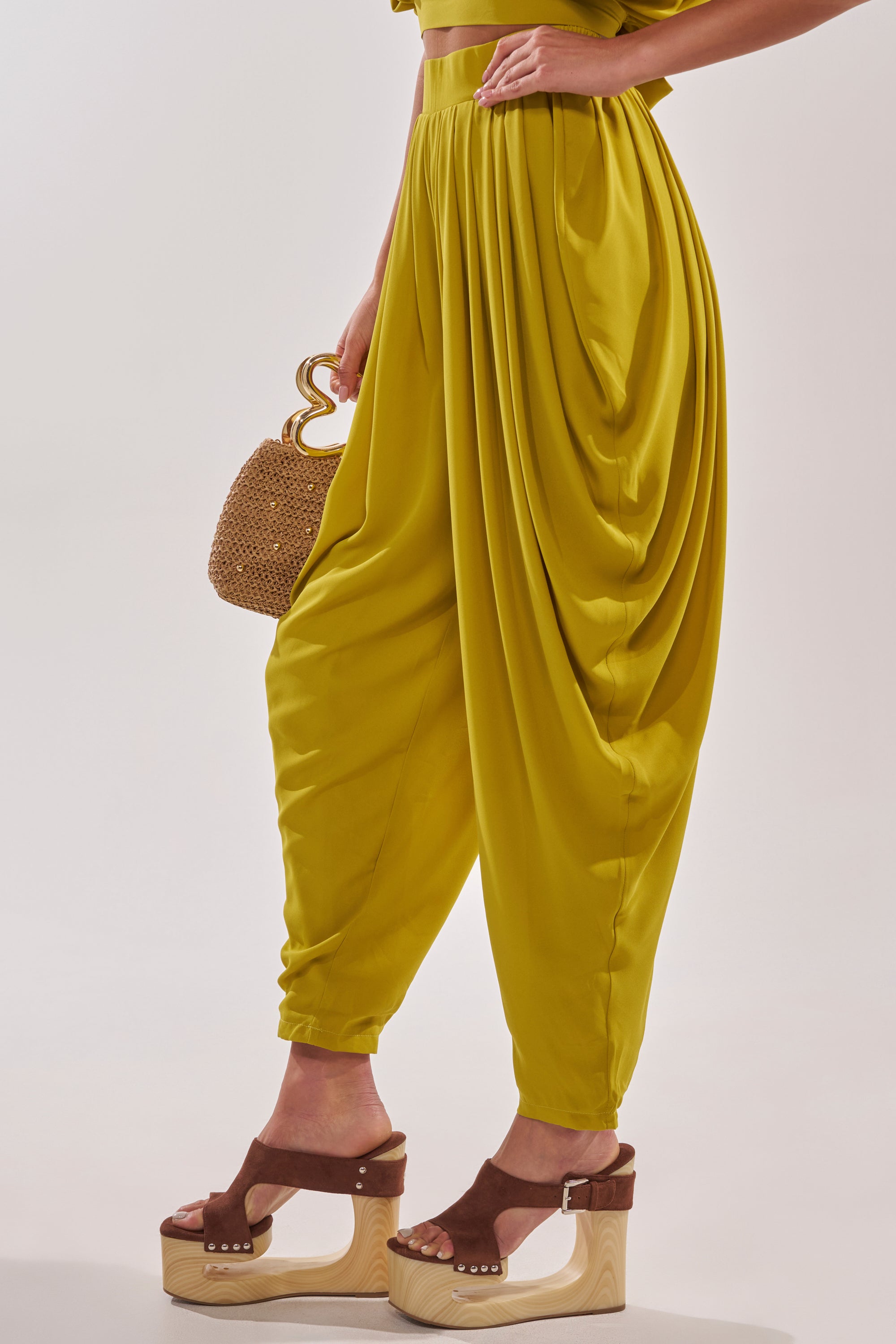 READY TO DANCE SLINKY PANT IN CHARTREUSE