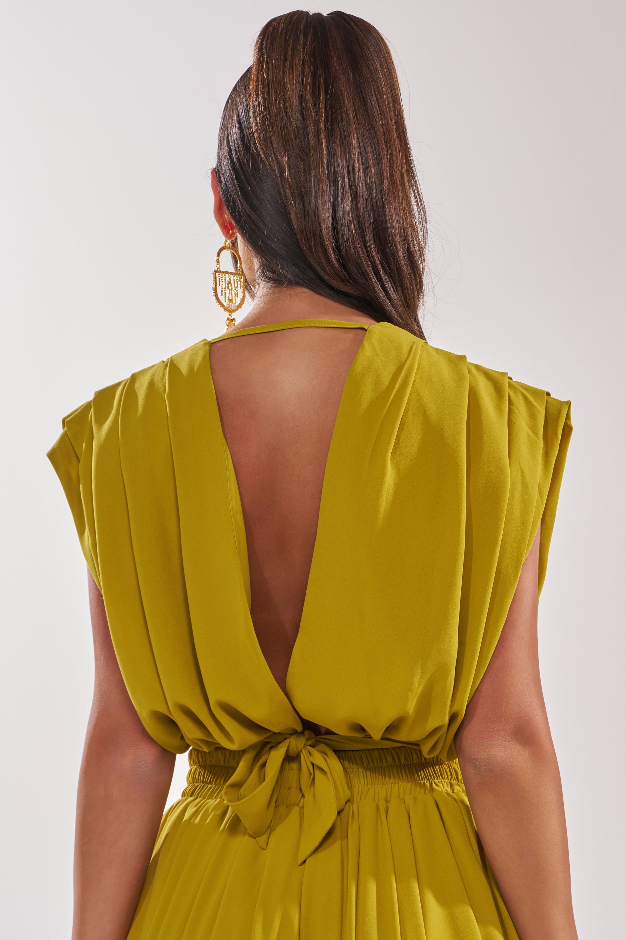 READY TO DANCE SLINKY BLOUSE IN CHARTREUSE