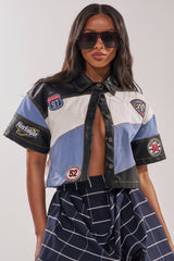 GUESS WHAT STRIPE SHORT SLEEVE BUTTON DOWN