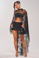 MISS ME YET LACE HIGH LOW LACE BLOUSE