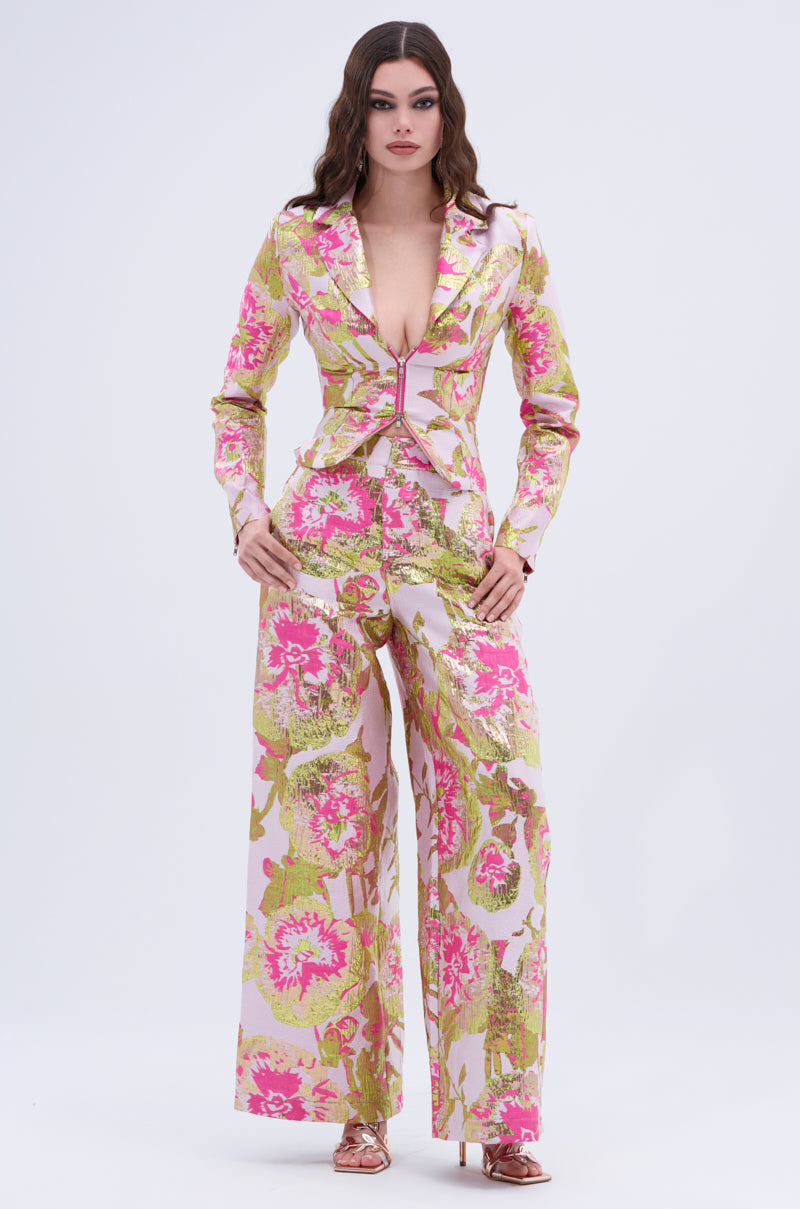 LOVELY FLORAL BROCADE TROUSER