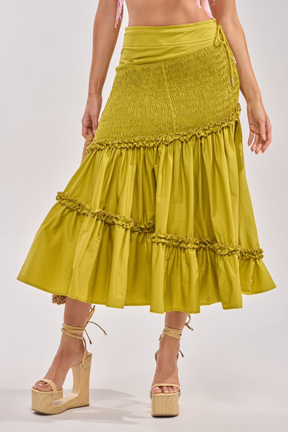 IT ONLY GETS BETTER RUCHED MAXI SKIRT