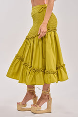 IT ONLY GETS BETTER RUCHED MAXI SKIRT