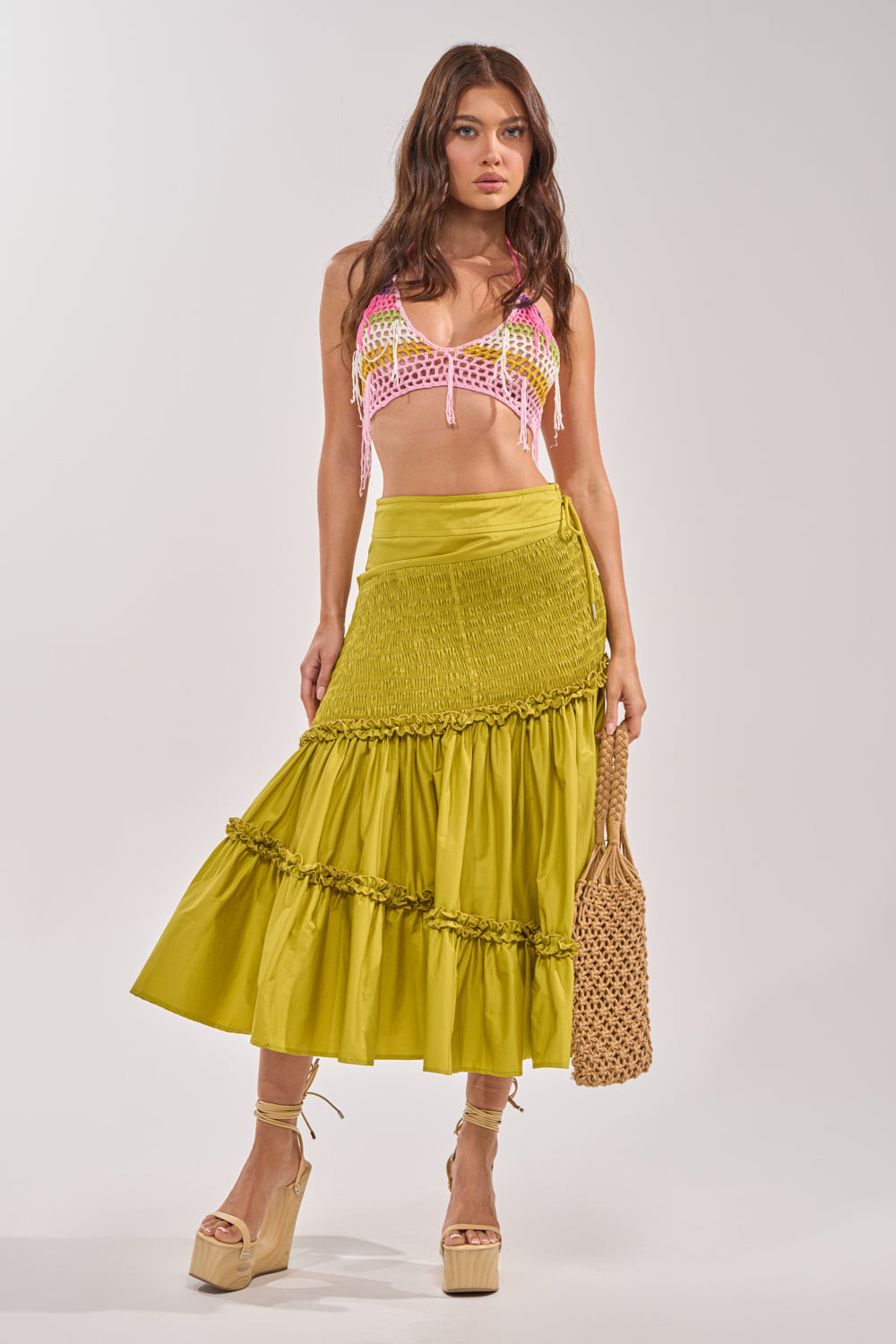 IT ONLY GETS BETTER RUCHED MAXI SKIRT