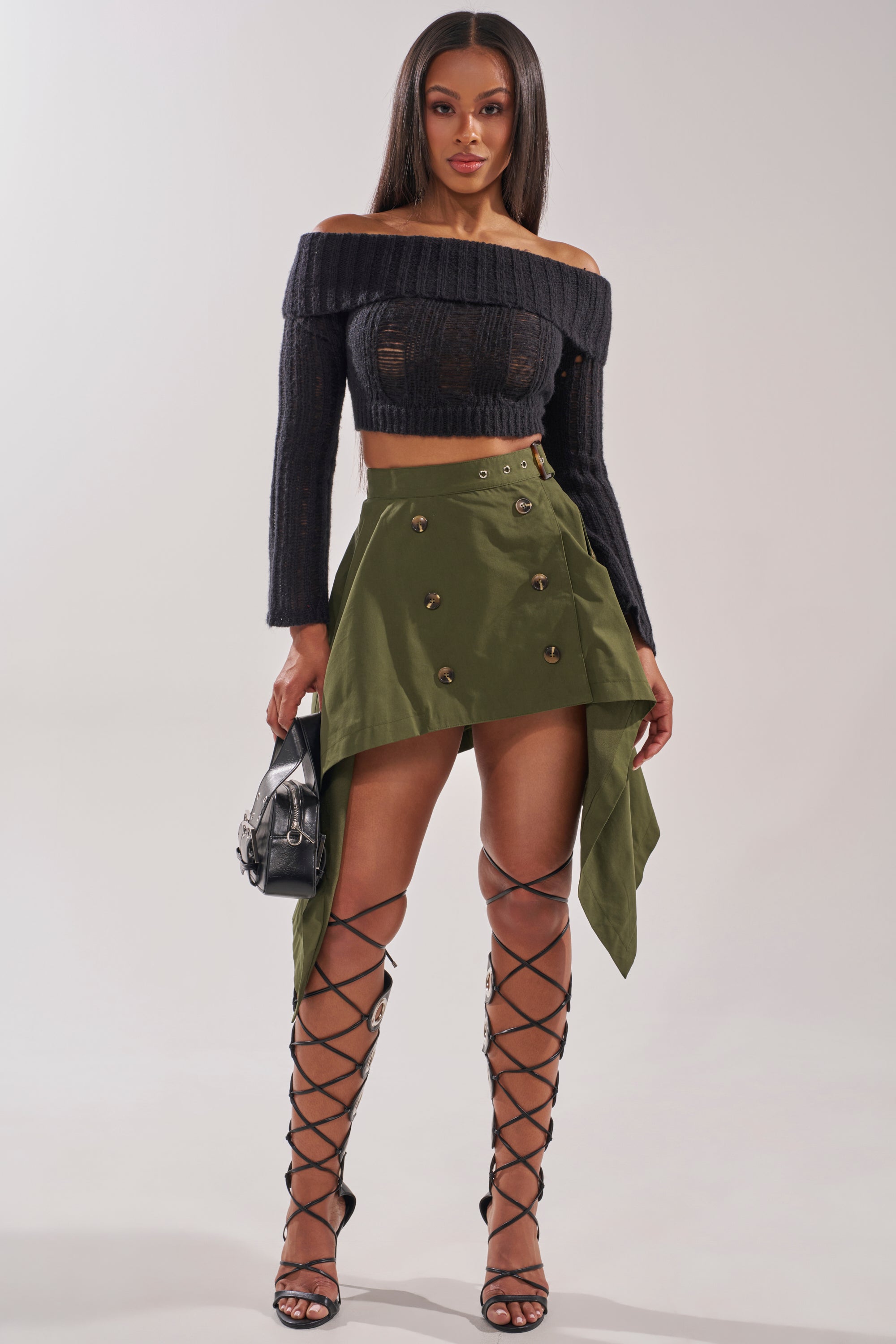 MAEVE MINI SKIRT IN OLIVE