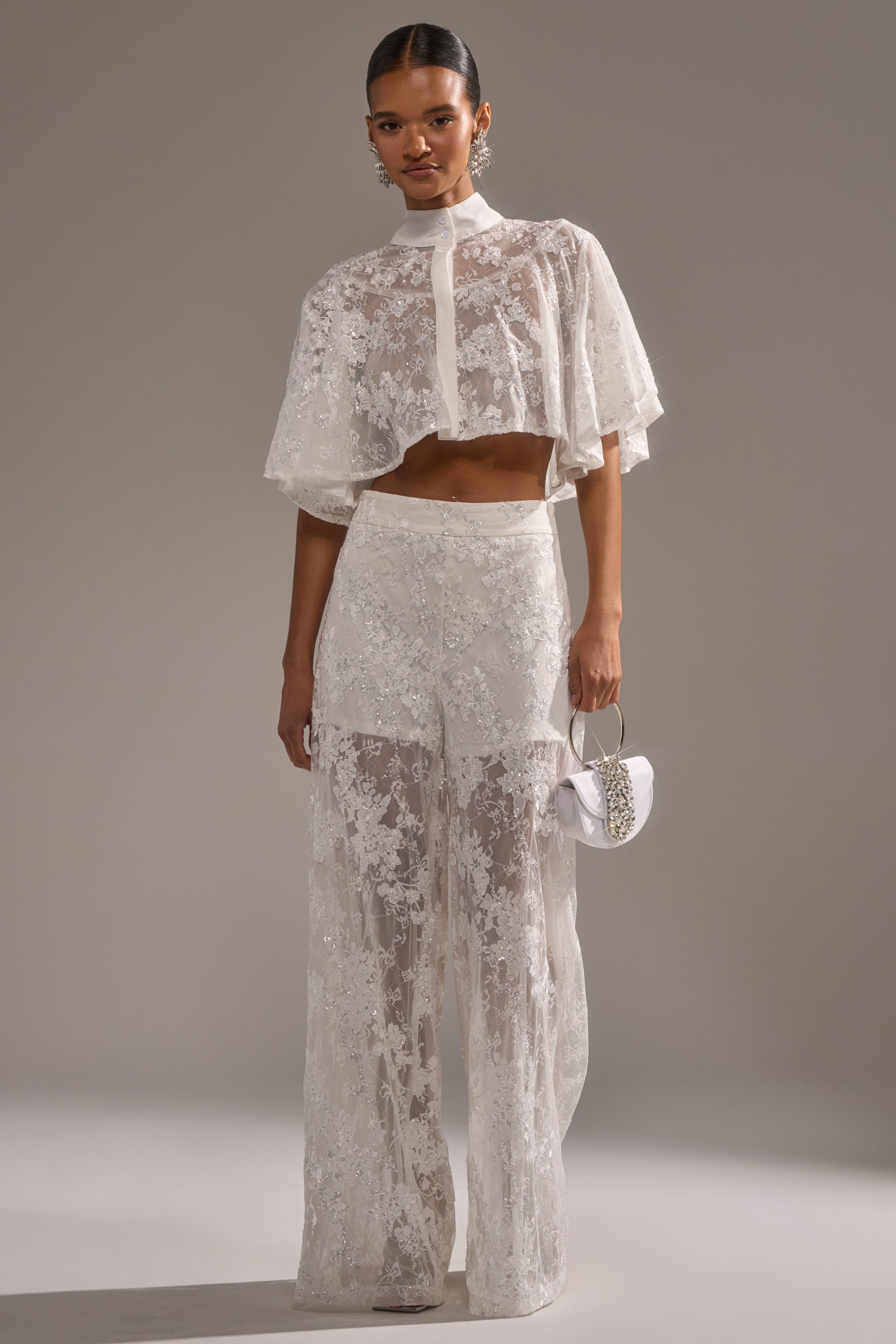 EVA LACE SHORT SLEEVE BUTTON DOWN