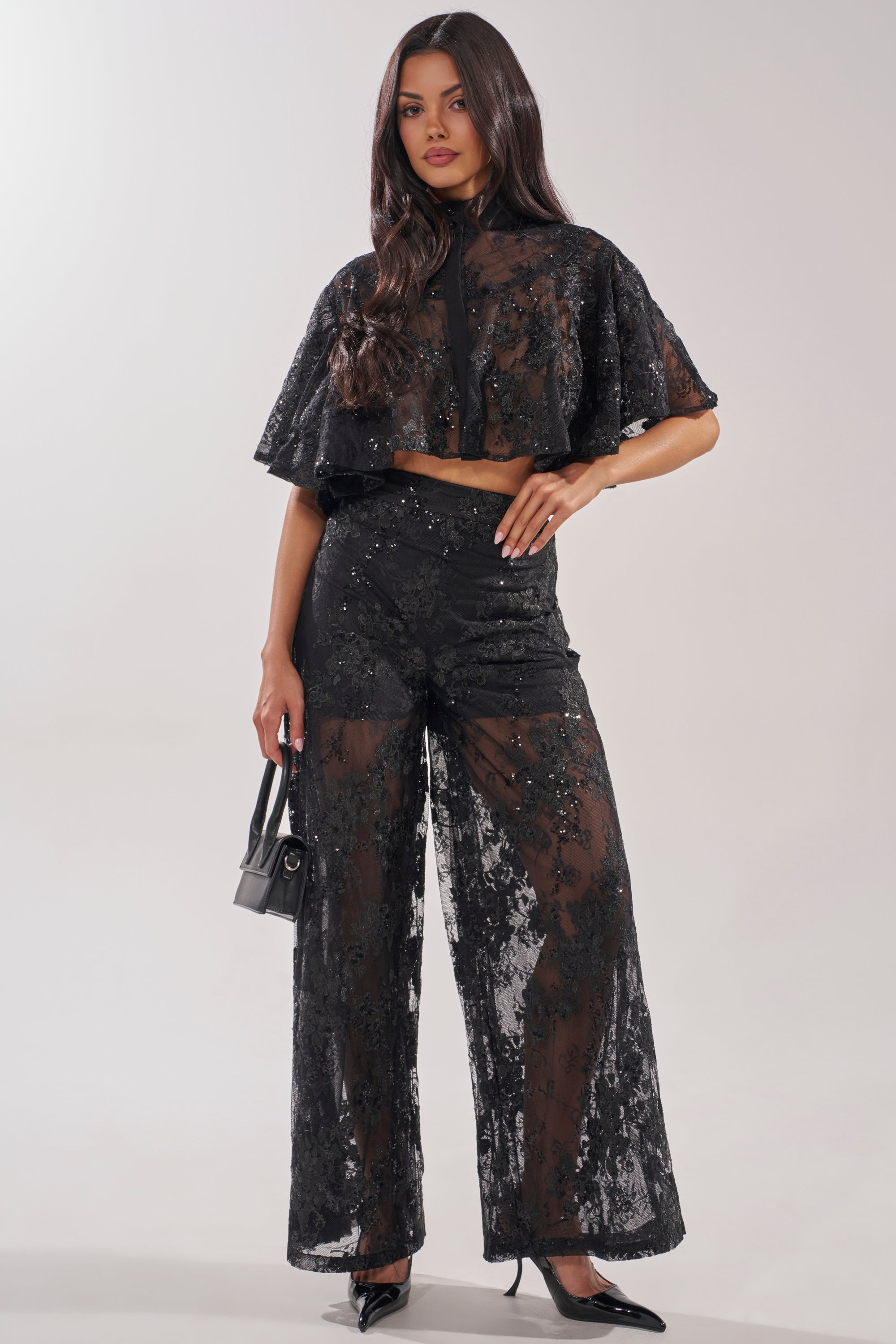 QUEEN B LACE BUTTON DOWN
