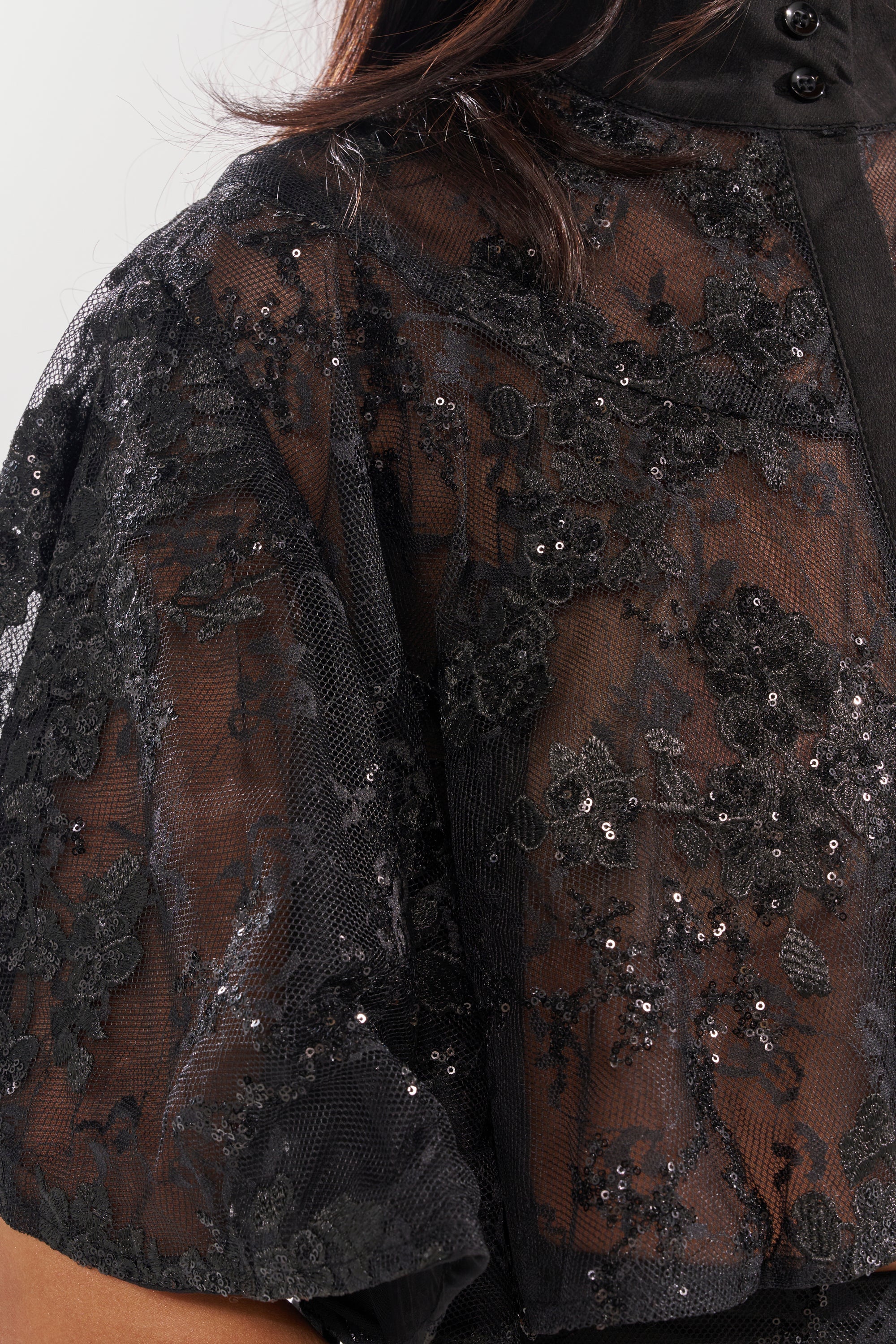 QUEEN B LACE BUTTON DOWN