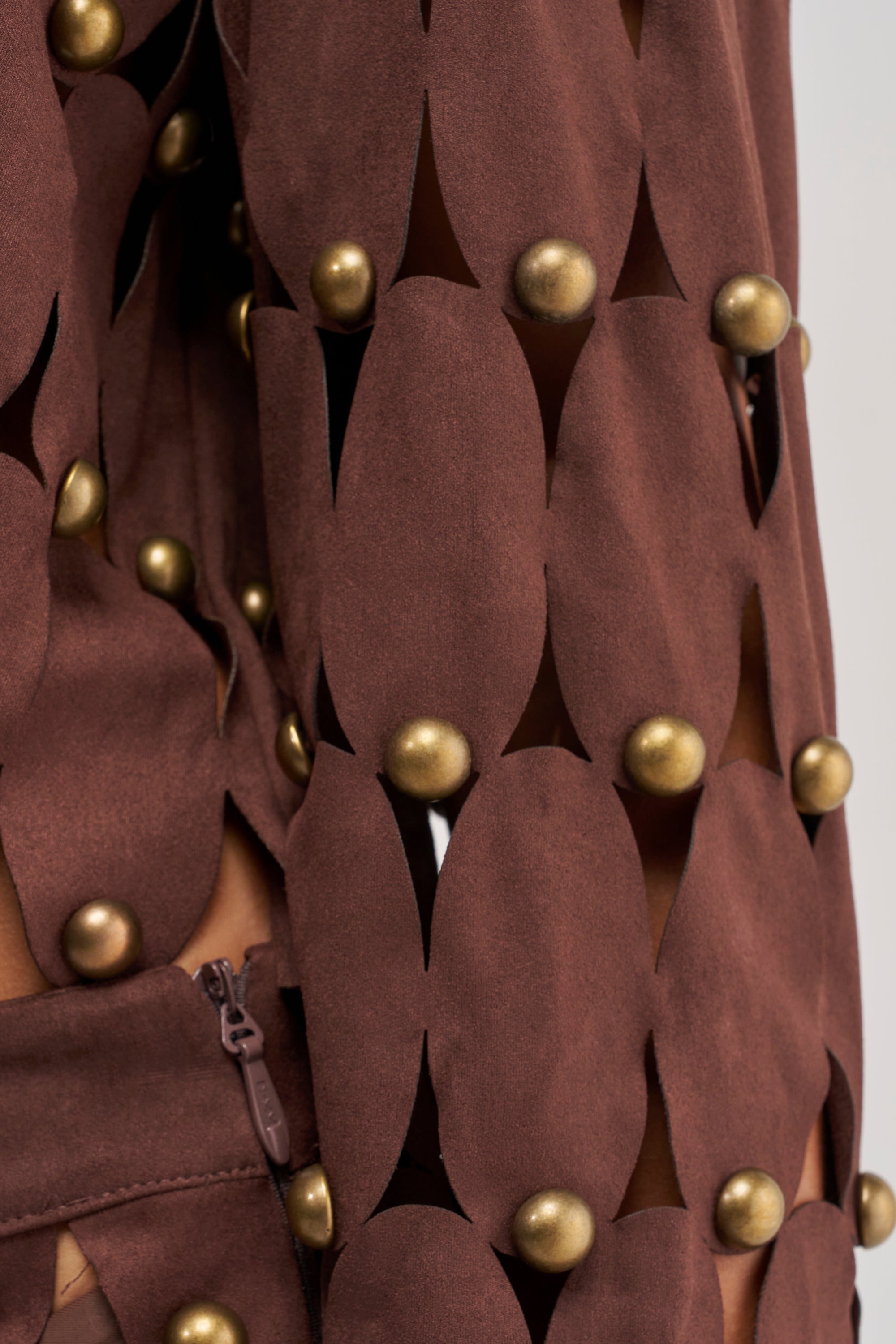 THE SNEAK PEEK STUDDED SUEDE BLOUSE