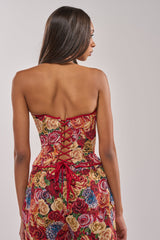 INTO THE THICK OF IT FLORAL BROCADE CORSET