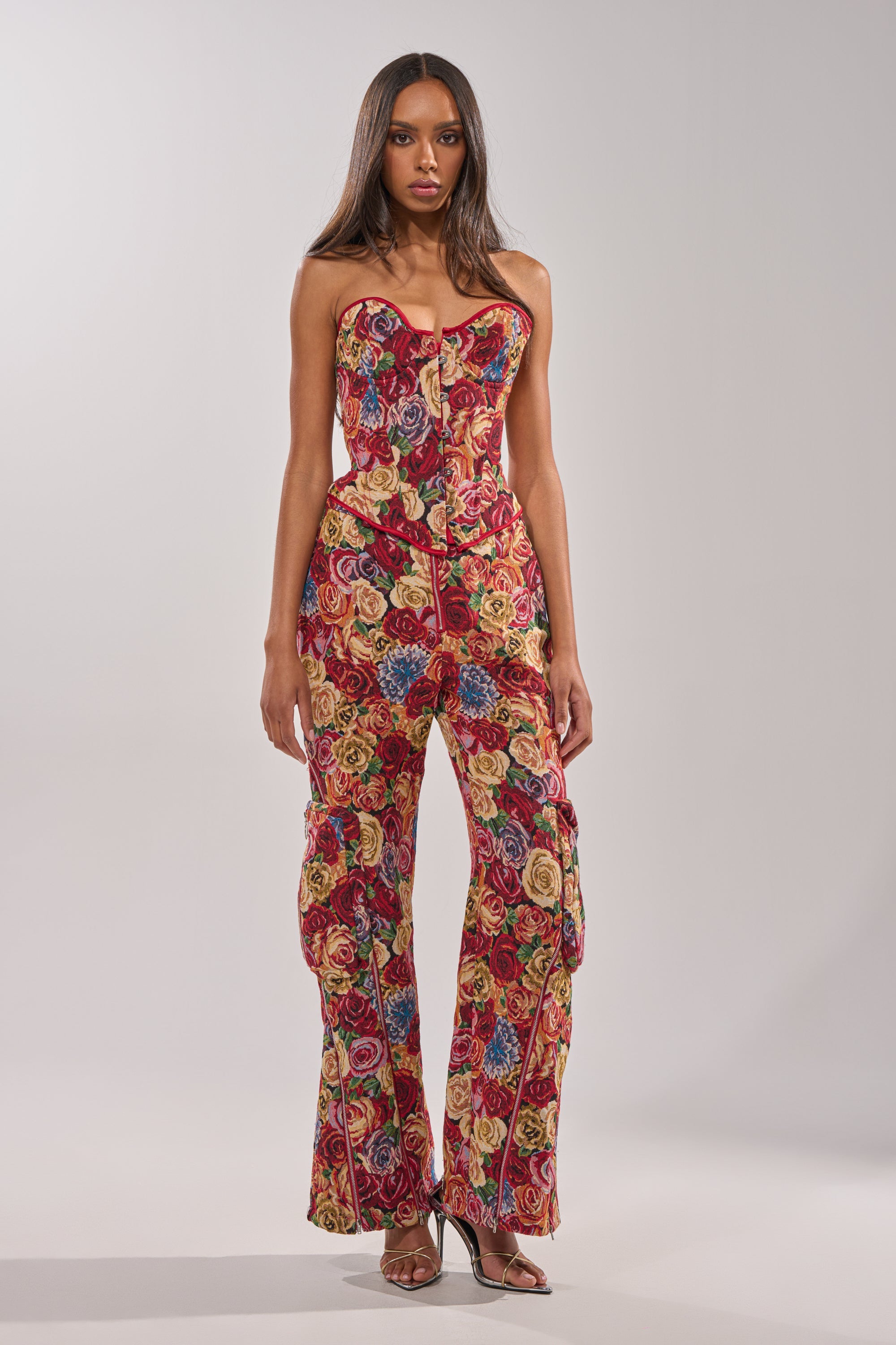 INTO THE THICK OF IT FLORAL BROCADE CORSET