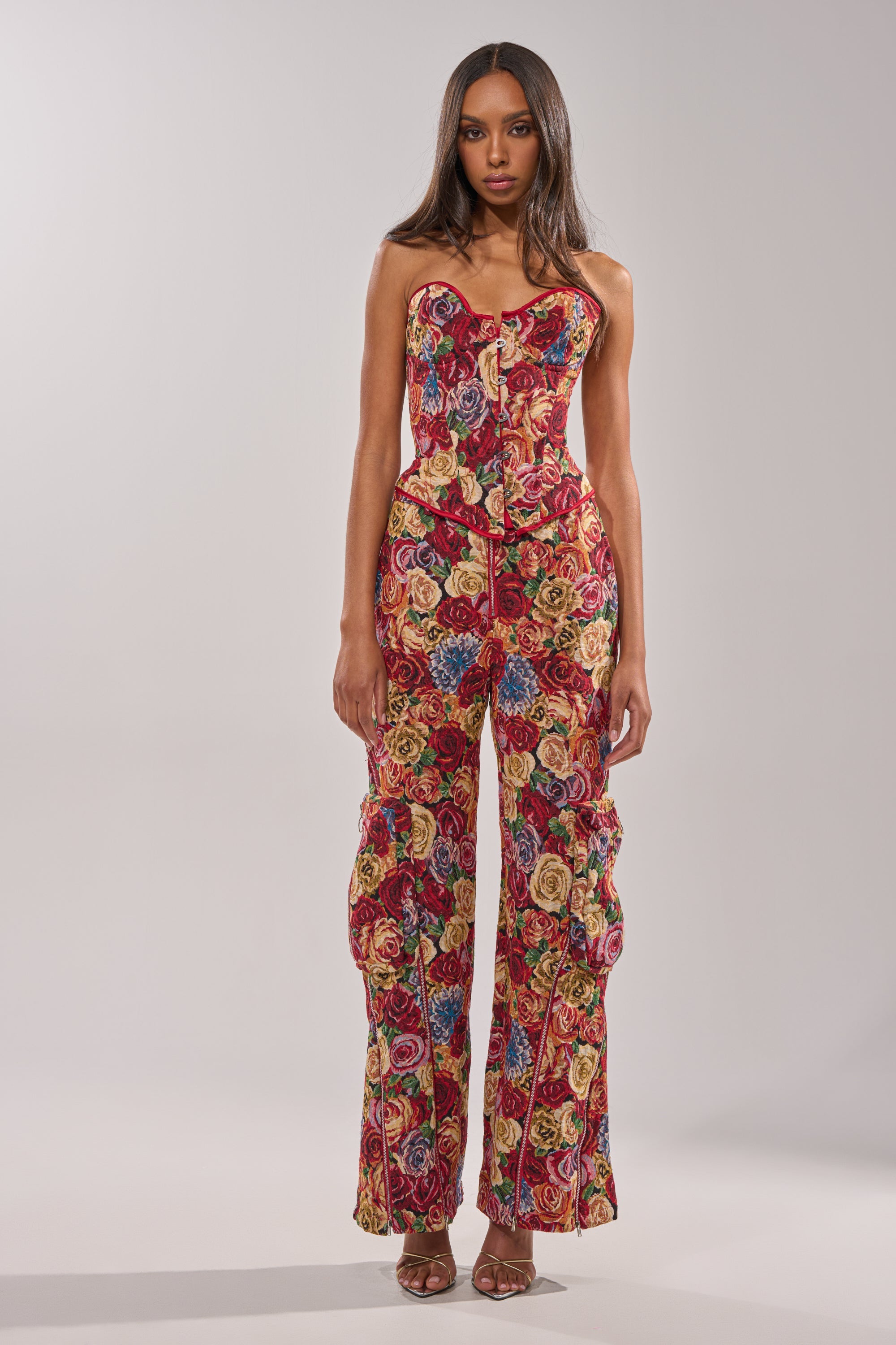INTO THE THICK OF IT FLORAL BROCADE CORSET