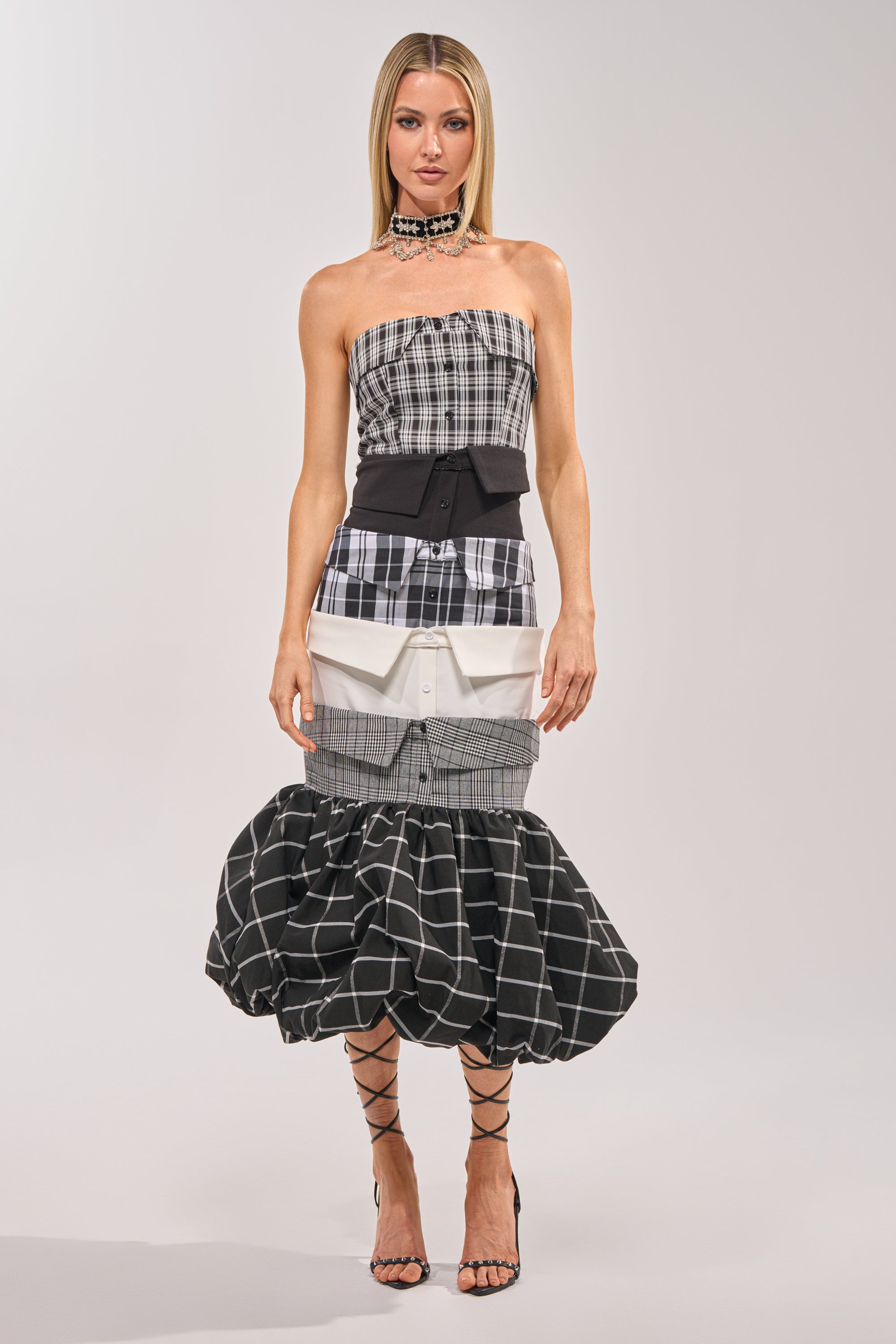 CHANGING IT UP PLAID MIDI DRESS