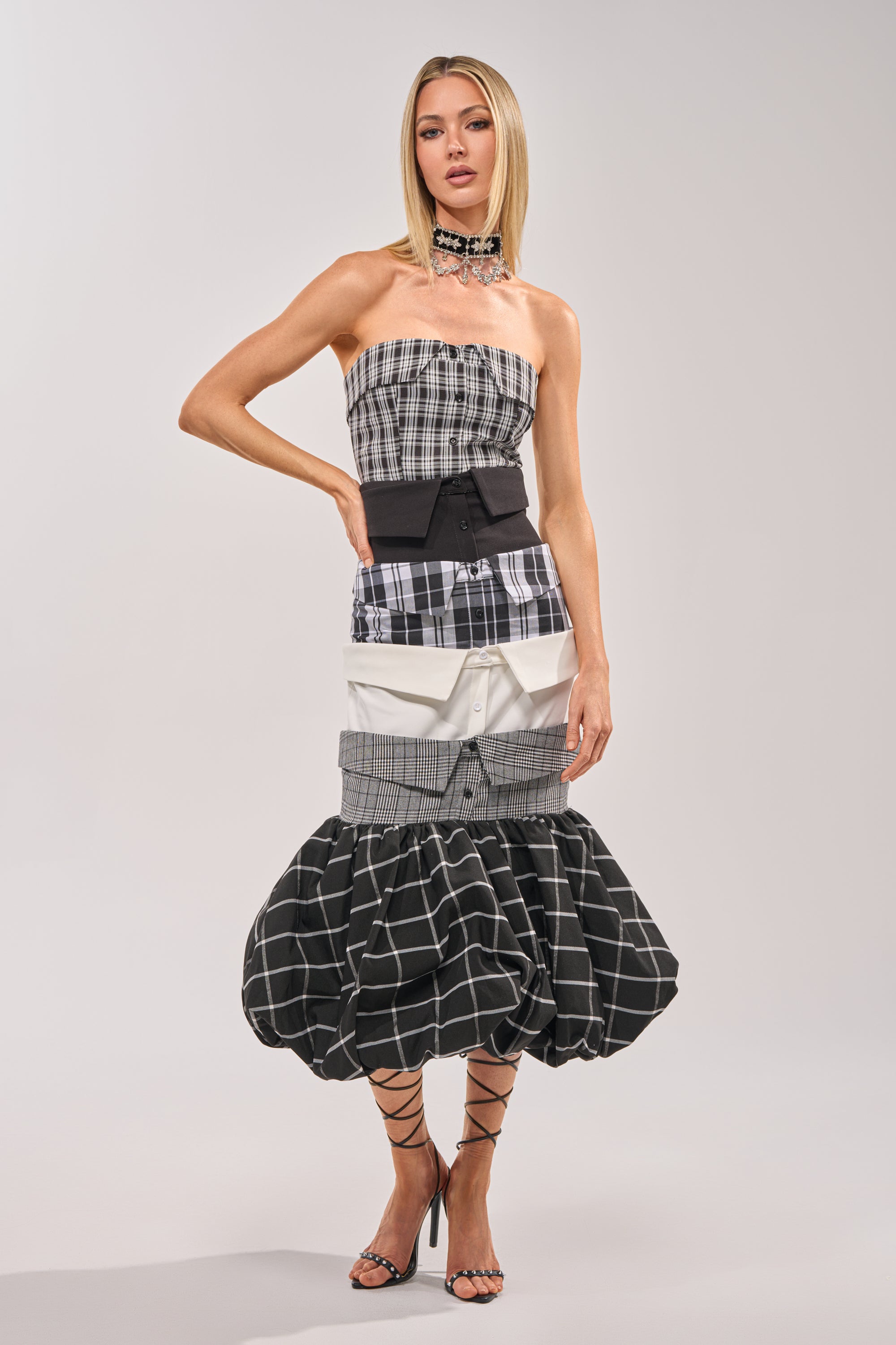 CHANGING IT UP PLAID MIDI DRESS