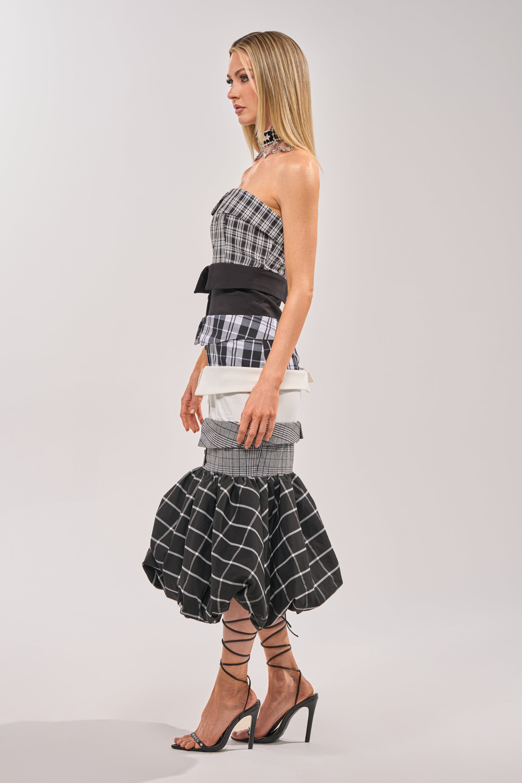 CHANGING IT UP PLAID MIDI DRESS