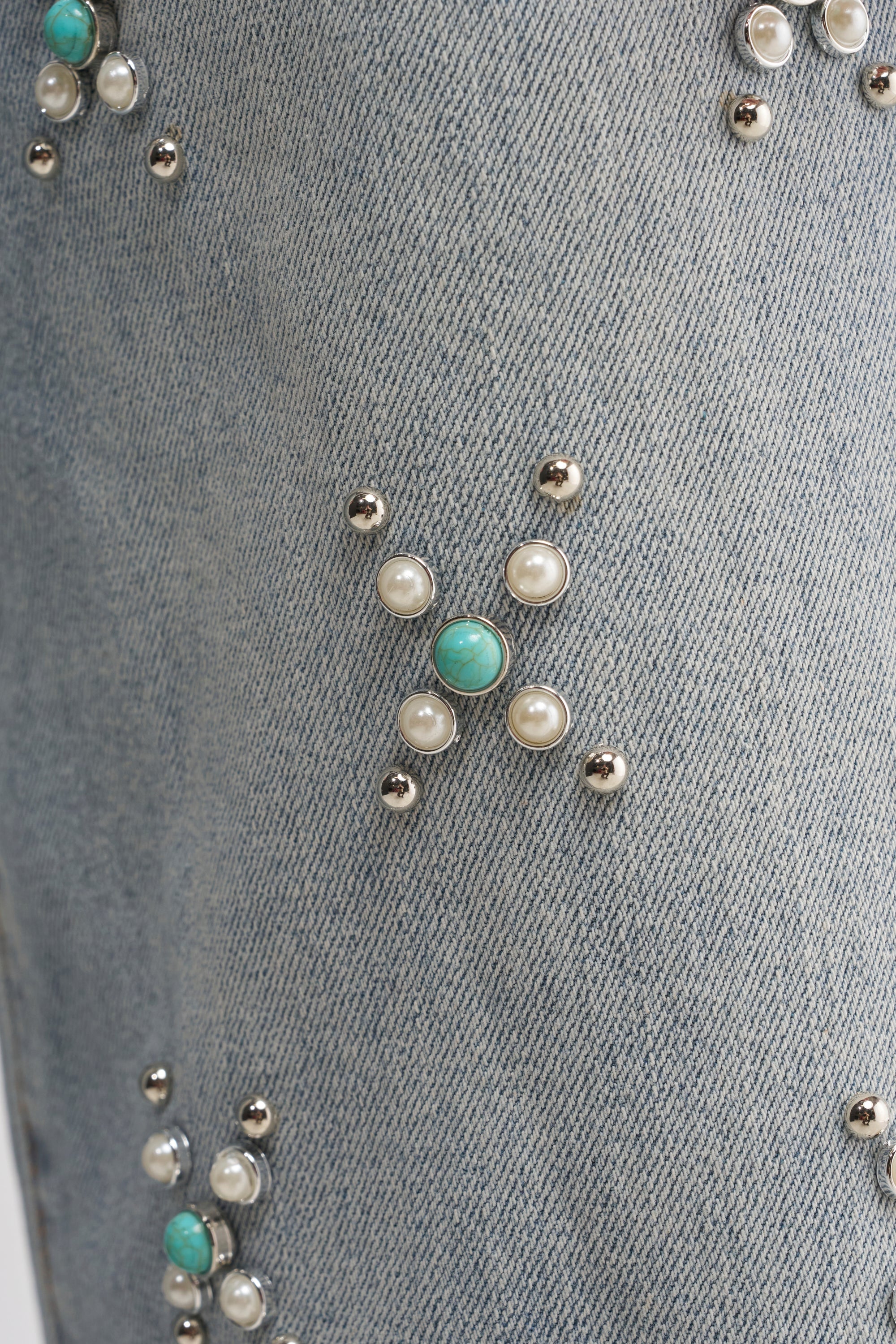 TRYING SOMETHING OUT STUDDED DENIM