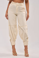 MAEVE LINEN STUDDED PANT