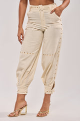 MAEVE LINEN STUDDED PANT