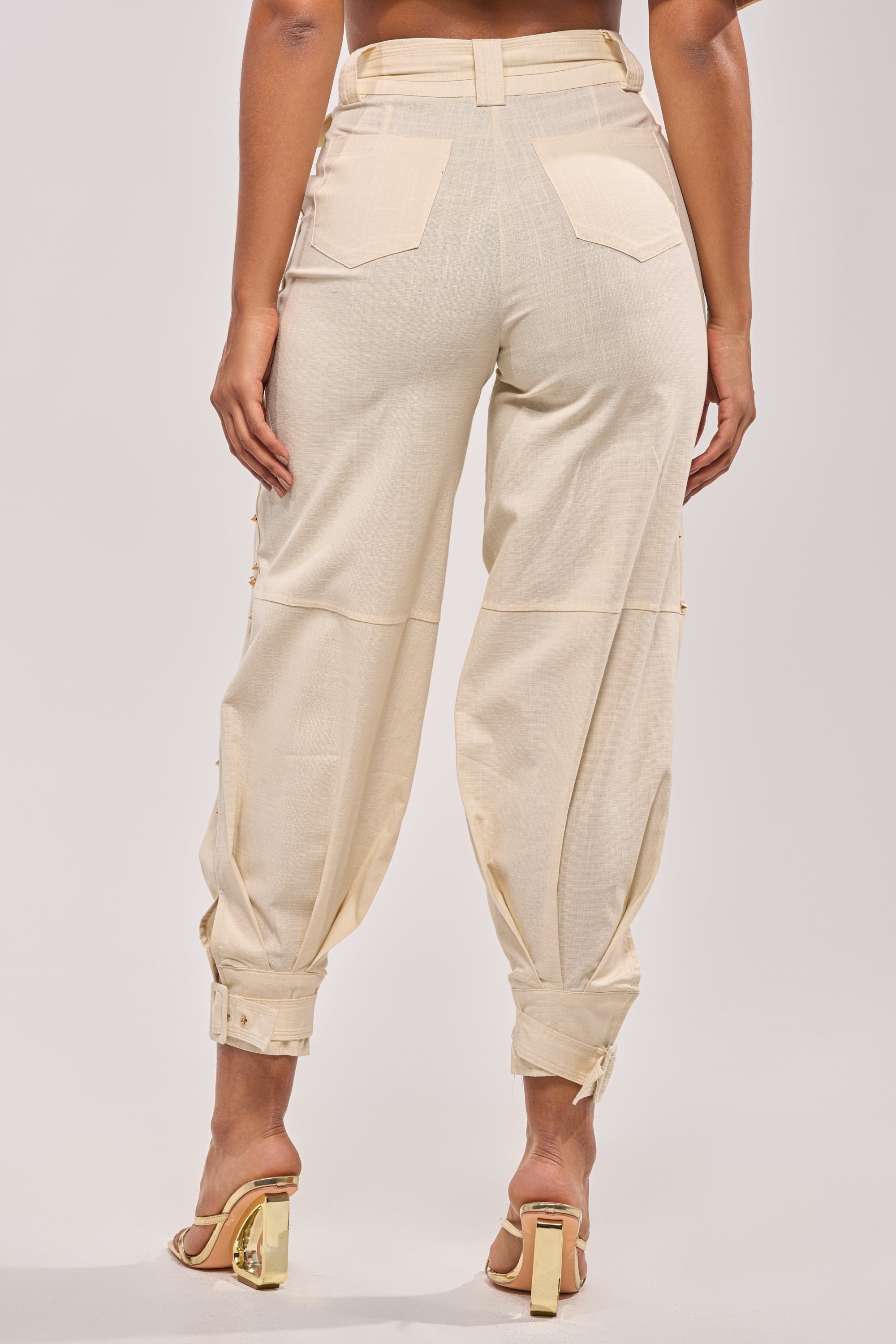 MAEVE LINEN STUDDED PANT