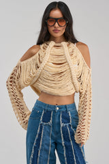 CATCHING FEELING FRINGE SWEATER