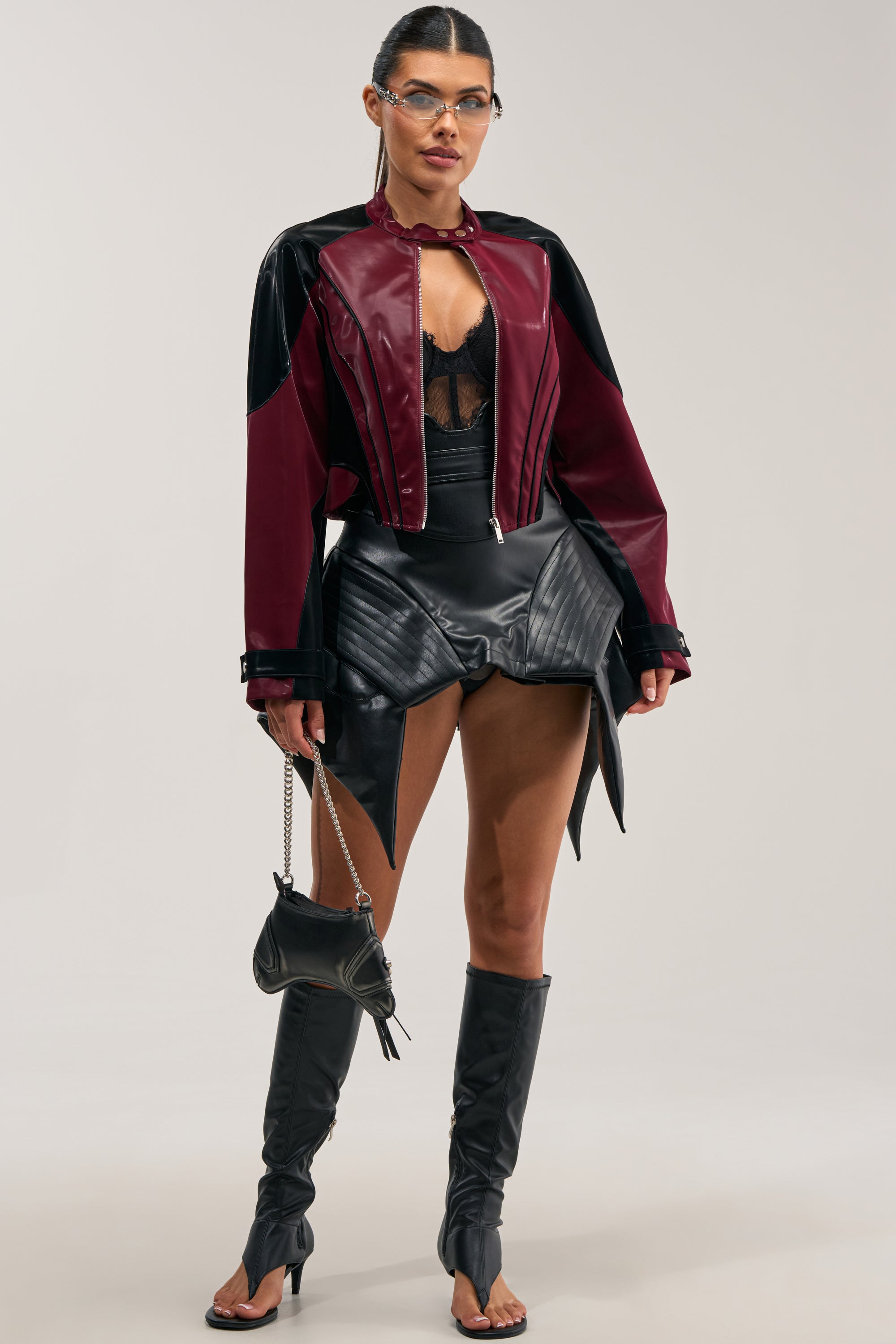 DRESSED TO IMPRESS FAUX LEATHER MINI SKIRT