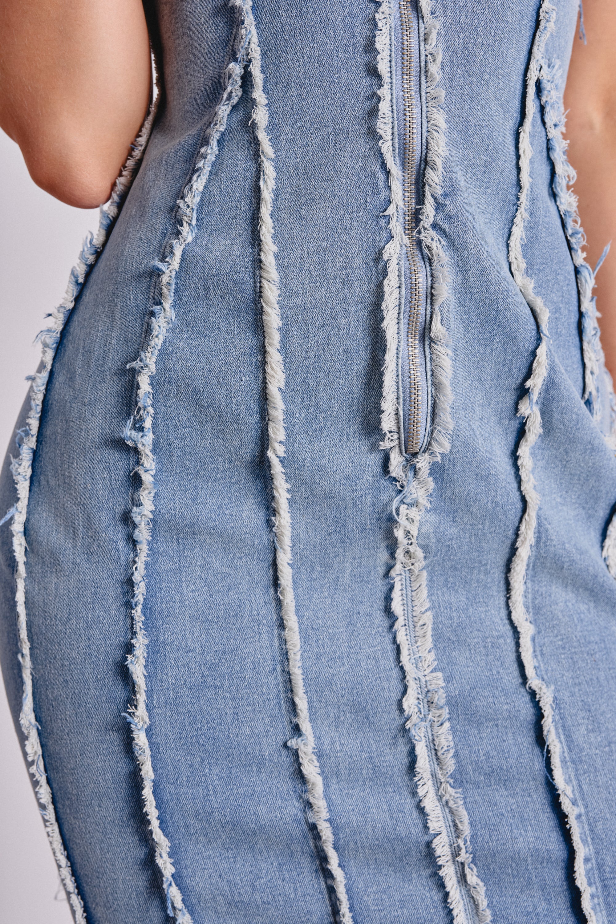 CATCH MY SWAG DENIM HOODED MAXI DRESS