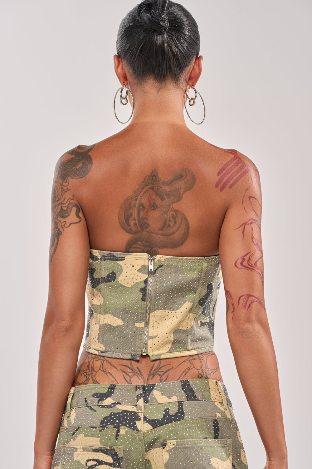 EMBELLISHED CAMO CORSET