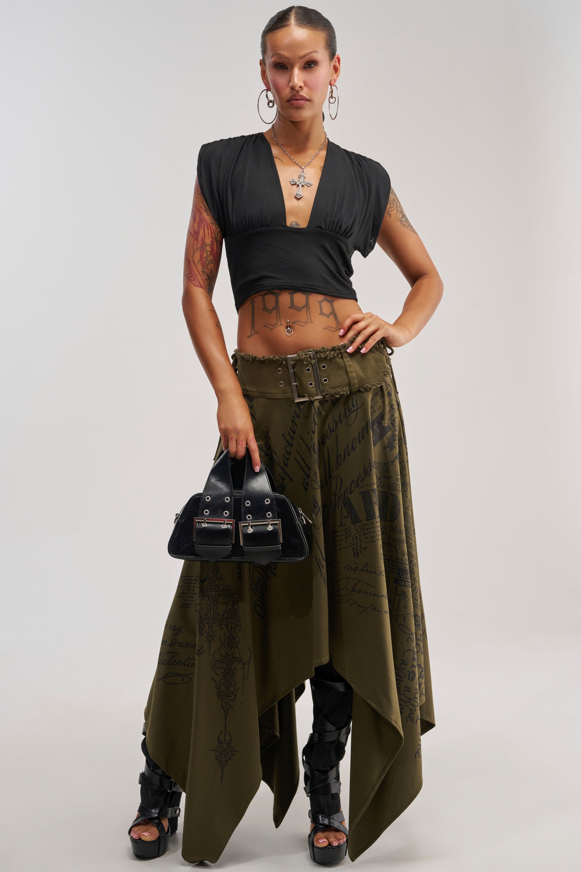 NONE OF YOUR CONCERN MIDI SKIRT