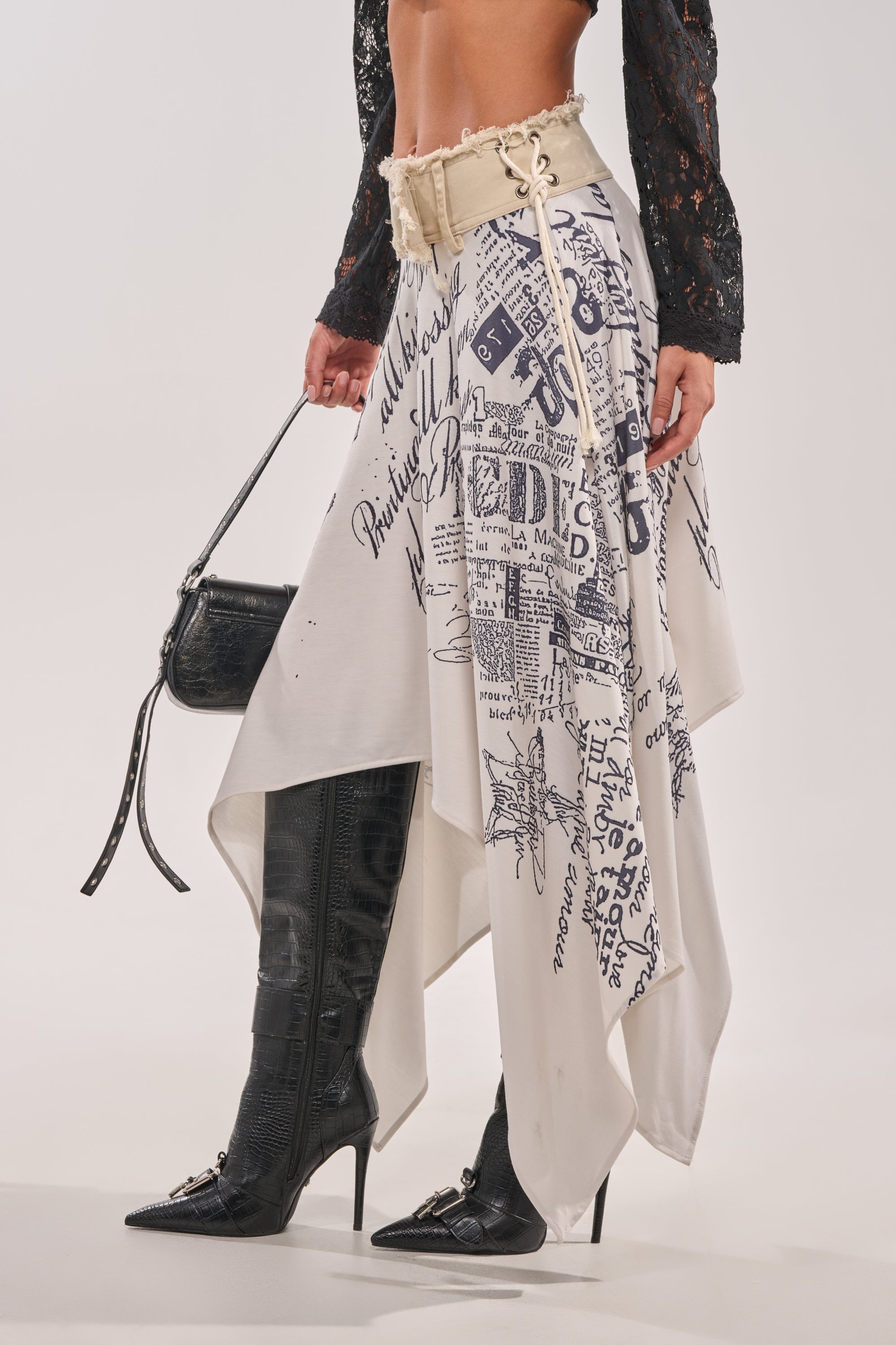 READ ME MIDI SKIRT