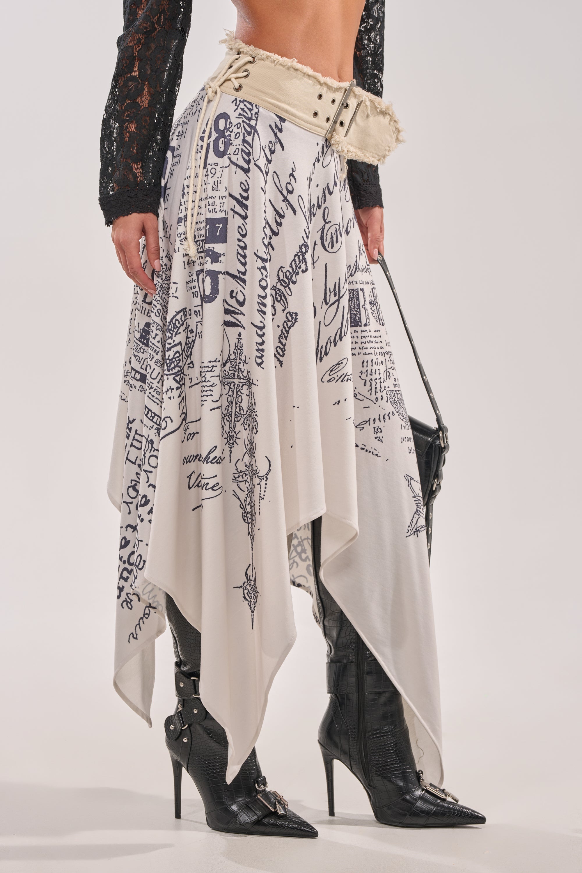 READ ME MIDI SKIRT