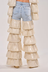 BOUNCIN AROUND DENIM RUFFLE PANT