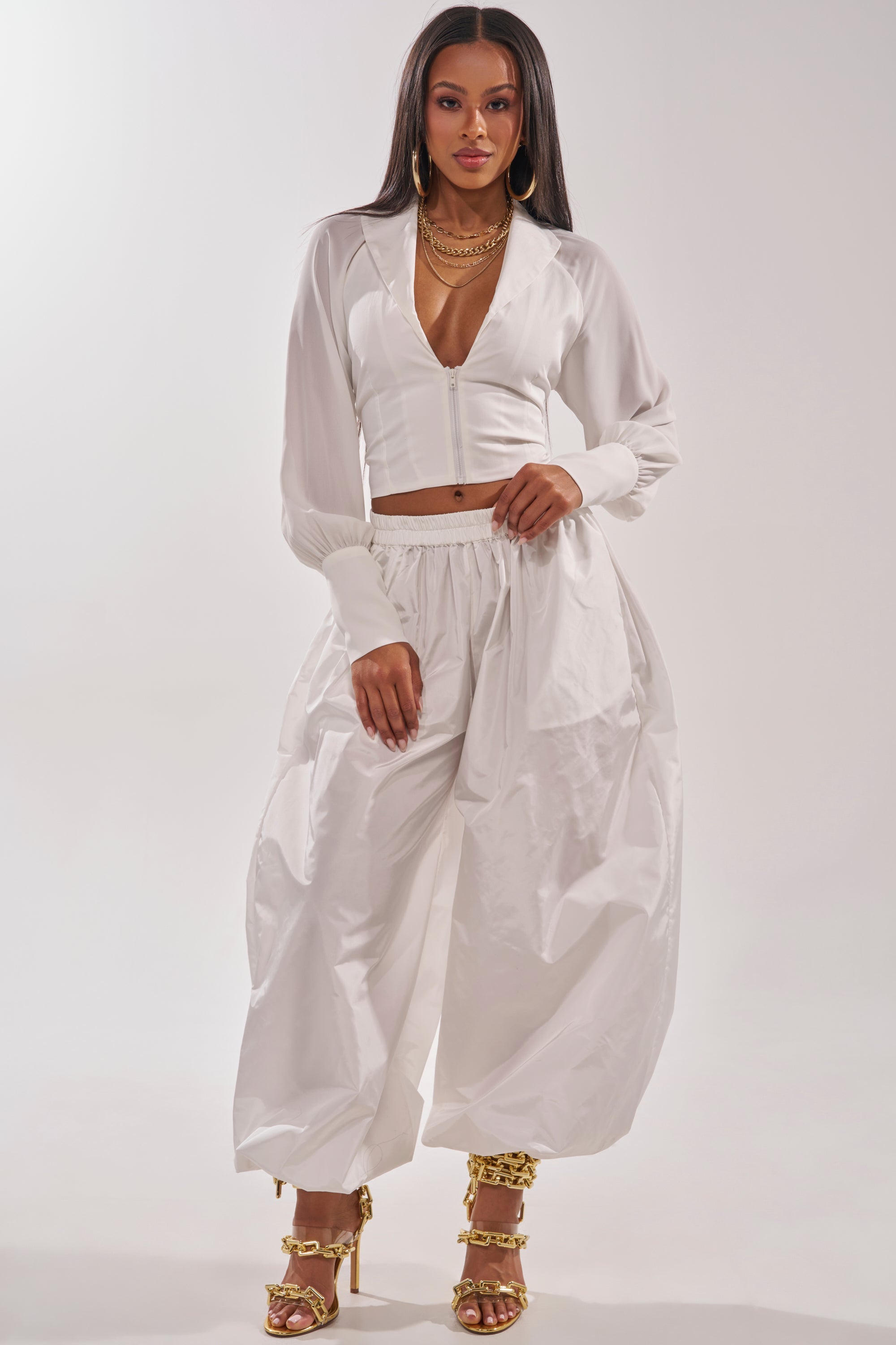 EFFORTLESS BALLOON PANT IN WHITE