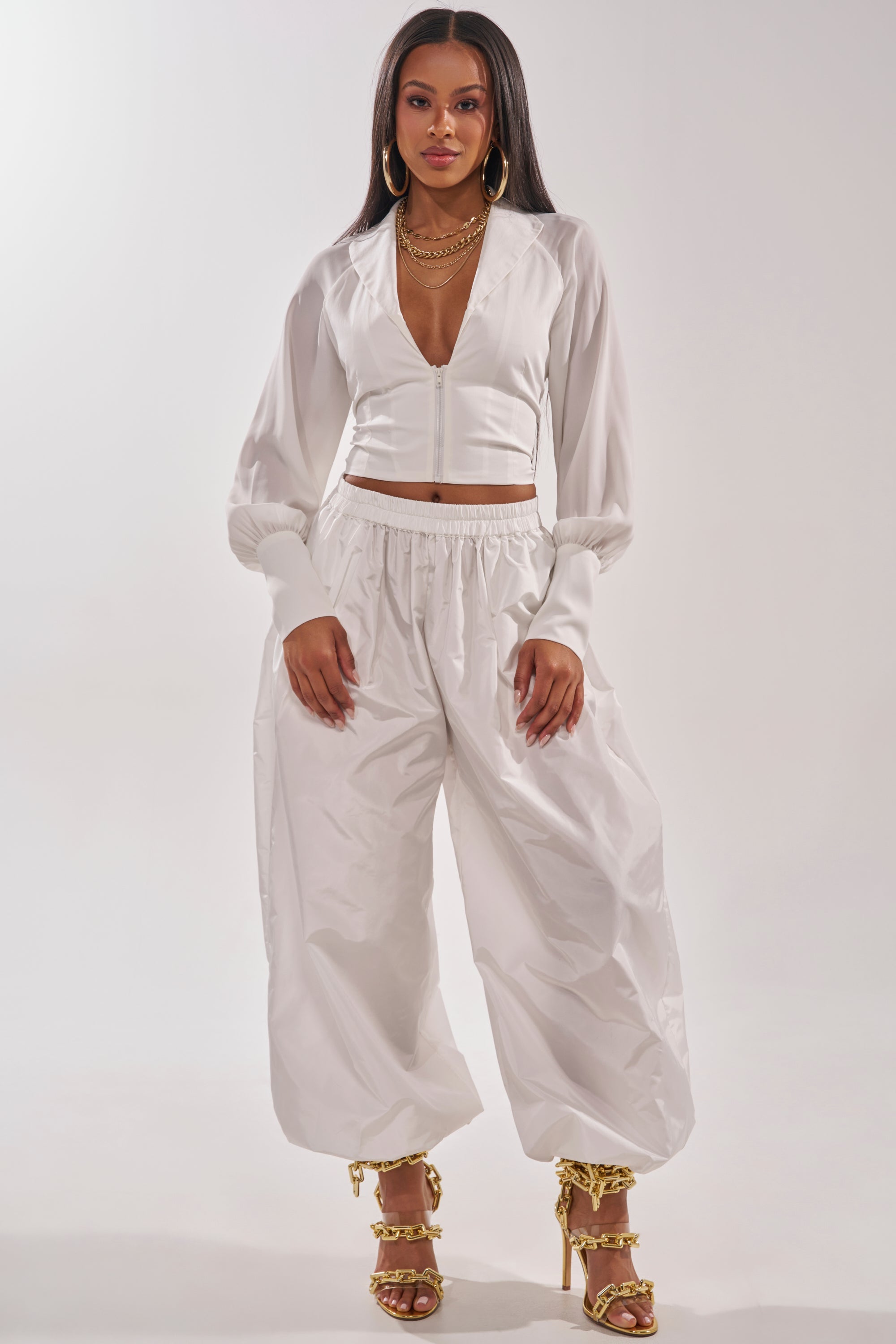 EFFORTLESS BALLOON PANT IN WHITE